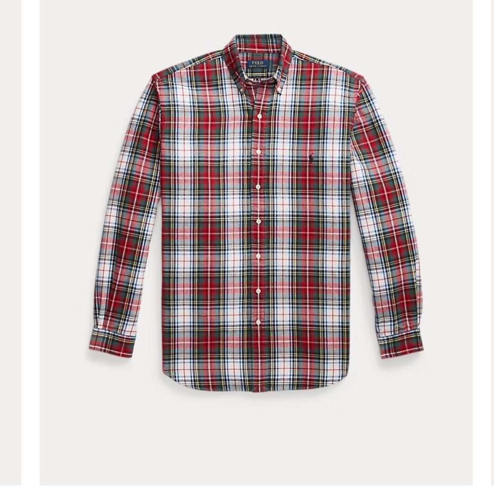 Plaid Brushed Oxford Shirt size small